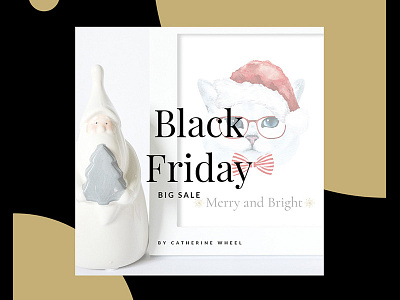 BLACK FRIDAY SALE 50% OFF ON ALL PRODUCTS blackfriday card christmas creativemarket dog gift holiday illustration newyear sale watercolor xmas