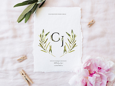 Grace & Glory Botanical Alphabet Olive Watercolor alphabet botanical gold graphics invitation olive polygonal sale stationery vintage watercolor wedding