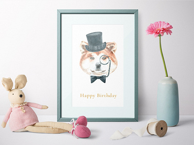 Dog Character Creator Watercolor Dog Breed Clipart animal breed bundle card clipart design diy dog dog in hat graphics hipster dog illustration nursery portrait poster printable sale vintage wall art watercolor