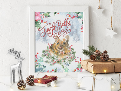 Christmas Watercolor Woodland Story by Catherine Wheel 2020 animal bird card christmas christmas watercolor forest graphics illustration merry christmas mouse new year pattern rat retro squirrel vintage watercolor winter woodland