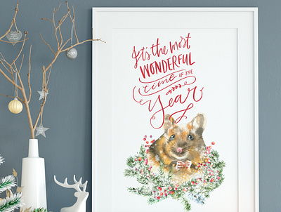 Christmas Watercolor Woodland Story by Catherine Wheel 2020 animal bird card christmas christmas watercolor forest graphics illustration merry christmas mouse new year rat retro squirrel vintage watercolor winter woodland