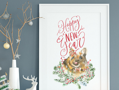 Christmas Watercolor Woodland Story by Catherine Wheel 2020 animal bird card christmas christmas watercolor forest graphics illustration merry christmas mouse new year rat retro squirrel vintage watercolor winter woodland