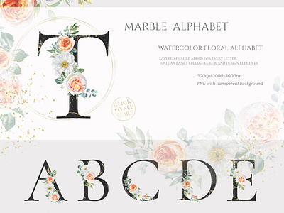 Botanical Watercolor Floral set