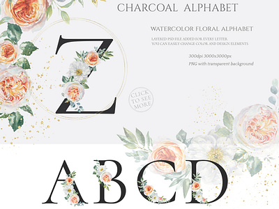 Botanical Watercolor Floral set