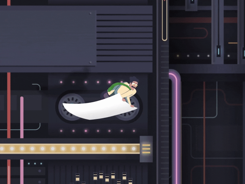 Just Press Print animation after effects printer fly looping
