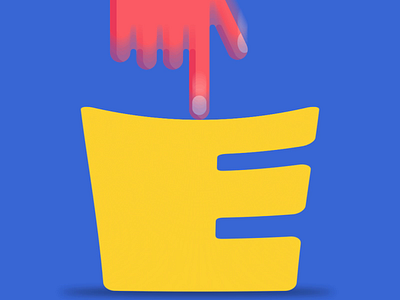 E Letter 2d animation 36days e 36daysoftype after effect animation elastic hand illustration jump letter motion design rubber typography