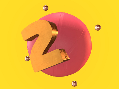 2 Dribbble Invites 2 after effect animation dribbble dribbble ball dribbble invite gold invite invites metal plastic rotation