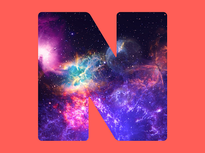 N Letter 2d animation 36days n 36daysoftype after effect animation cosmos flight fly glow letter motion design nebula particular space stars typography universe zoom