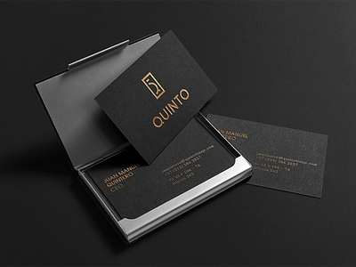 Quinto – Business Cards Presentation brand branding business cards logo simplicity symbol