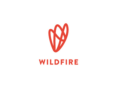 Wildfire branding burlington fire flame identity logo mark non profit product design red social volunteer
