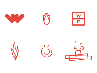 Rejected Wildfire branding fire logo mark non profit nyc red rejected volunteer