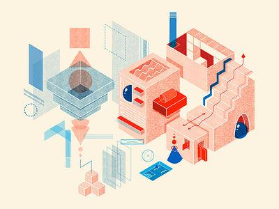 Moment - Illustration branding geometric geometry header hero illustration isometric startup virtual reality vr