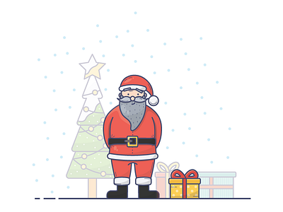 Santa Claus is Coming to Town christmas christmastree gift illustration santa santaclaus secondshot snow tree winter