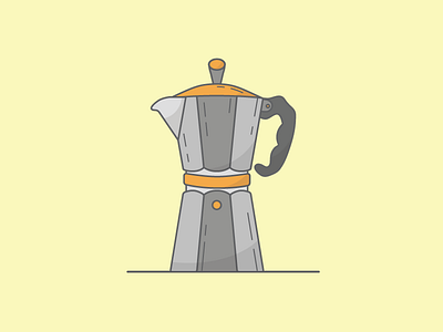 Moka pot alternativecoffee coffee moka illustration vector yellow