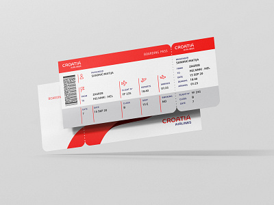 Croatia Airlines-Flight ticket airlines brand design brandidentity branding croatia design graphic graphic design graphic design graphicdesign tickets