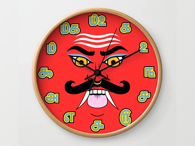 Rakshasa Tamil Clock clock face demon desi graphic design illustration indian product design rakshasa south indian tamil typography