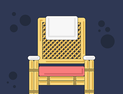 Wicker chair furniture graphic design illustration wicker chair