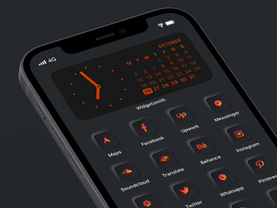 Volcanic Dreams. iOs 14 neumorphism style icons set