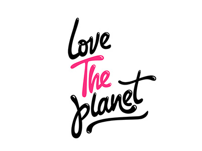 Love The Planet custom design glass logotype pattern round style text typographic