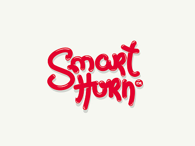 Smart Horn branding candy id lettering logo red round smart vector