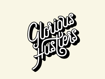 Glorious Hustlers black branding id lettering logo retro round vector vintage