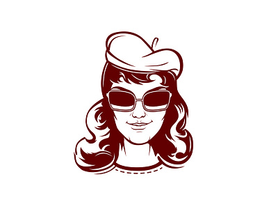 Avatarka avatar face girl glasses hat pretty red smile summer vector