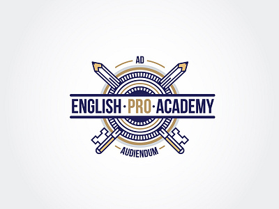 English Pro Academy academy branding design english icon key line logo pencil pro school