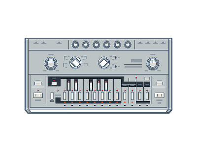 Tb303 Roland 80s acid club dance disco electro house illustration roland tb303