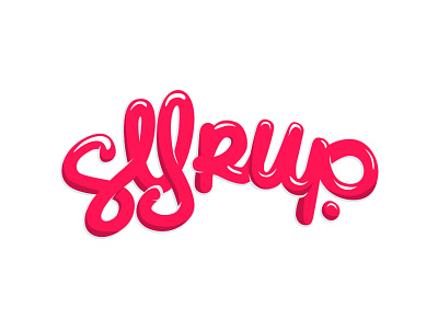 Syrup branding candy id lettering logo red round smart vector