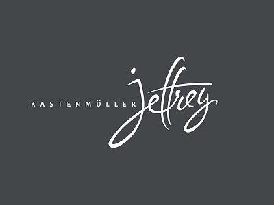 Jeffrey K. design freehand handwritten lettering logo sign unique vector