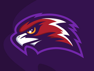 Hawk logo mascot bird character eye flat fly hawk logo mascot sharp