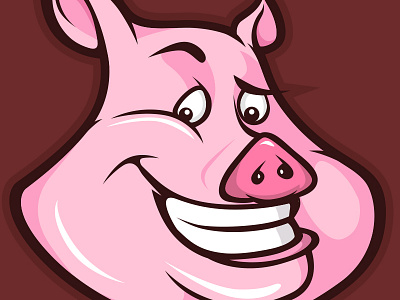 Piggy smile animal cartoon character design graphicdesign illustration mascot pig piggy smile vector