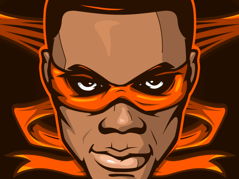 Faces. Russell Westbrook play russell westbrook strong man face portrait mask basketball nba cartoon design mascot character illustration vector