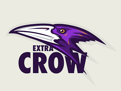 Extra Crow animal bird branding cartoon character crow design eye face icon illustration logo mascot vector