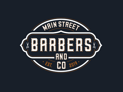 MAIN Street Barbers barber barbershop branding design id illustration lettering logo retro typography vector vintage