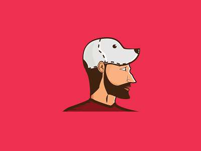 THE DOG TRAINER animal logo cap with dog dog dog trainer logo illustration of dog logo design man and dog logo pet and human