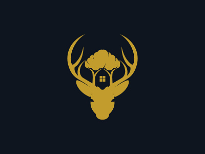 Home,Tree,Deer deer golden ratio home horm logo mortage peace real estate tree