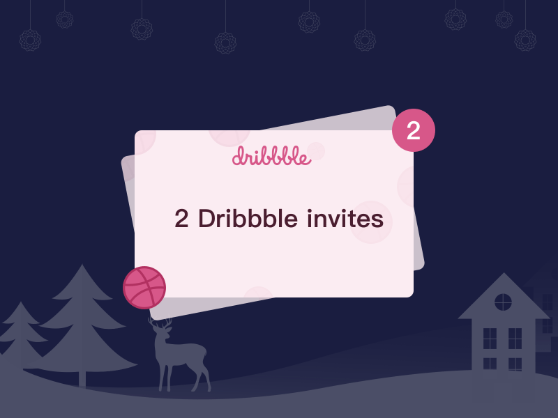 Dribble Invite animal character christmas dribbble game illustration invitation invite new