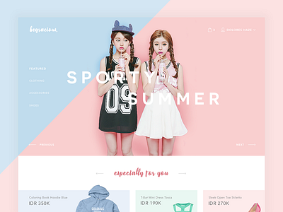 Revamp #1: Be Gracious Online Shop 👗 blue chic cute fashion korean kpop pastel pink shop web