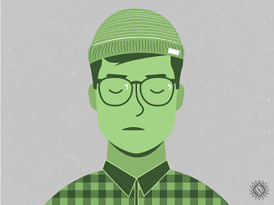Illustrated Portrait (Green) bellerive creations design eternal ian illustration mood portrait self selfie texture