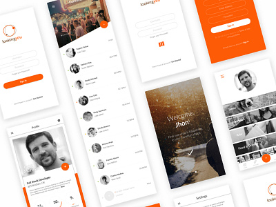 Looking You material design mobile onboarding social networks