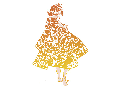 Dress design dress fashion figure girl graphic illustration klimt