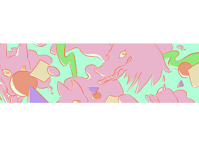 Promo Banner banner design dogs illustration neon retro shapes website