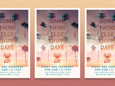 Something Else Thursdays Poster beach dj florida glitch glitchy hip hop music palm tree poster sun sunset