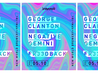 George Clanton, Negative Gemini, Fr33dback Poster concert flyer glitch holographic music poster vaporwave