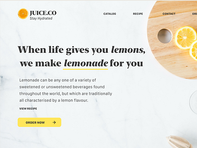 Juice.Co Lemonade app ecommerce health juice lemon ui uidesign web webdesign website