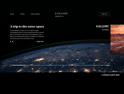 A trip to outer space app branding design earth space typography ui uidesign ux web webdesign website