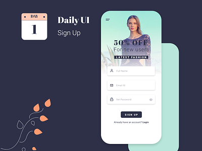 Daily UI - Day 1 - Sign Up app branding dailyui dailyui 001 design illustration typography ui uidesign user interface webdesign