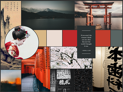 Mood-board Inspired by Geisha, a Life art branding culture design illustration japan japanese typography ui uidesign user interface web webdesign
