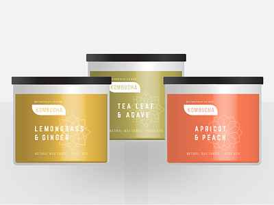 Kombucha Candle candle candle design kombucha label label design product design rendering